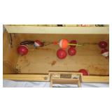 Plano Tackle Boxes (2), Frabill Dual Bait Bucket and Net.