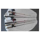 Rods (6) And Reels (5).