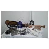 Assorted Boating Marine Parts and Accessories,  Motor Supports, Arm Rests, Lights and More.