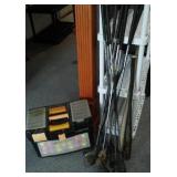 Variety of Golf Balls, Clubs (10) and bats (2).