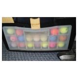 Variety of Golf Balls, Clubs (10) and bats (2).
