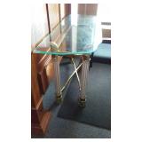 Small Glass Top Desk with Chair. 46 in. W x 17 in. D x 26 in.