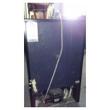 Mini Fridge And Storage Cabinet. 20 in. W x 22D x 33 in. T. (fridge) 24 in. W x 10 D x 66 in. T (Cabinet)