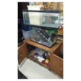 Aquariums (3), Supplies and Stand. 5