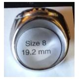 Silver Colored Ring Band with Wave Design.