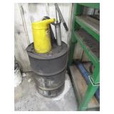 Barrel & Pump w/Approx.. 1/3 Full of Full Synthetic 5W-40 Diesel Oil
