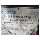 Barrel & Pump w/Approx.. 1/3 Full of Full Synthetic 5W-40 Diesel Oil