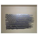 2nd Amendment American Flag Steel Sign 18"x34"