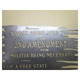 2nd Amendment American Flag Steel Sign 18"x34"