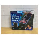 LED Pong Table, Portable Party Game Set, 27-Inch Height, by MinnARK