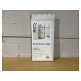 Short Bath Wood Storage Tower Black Metal