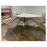 SunVilla 11 Round Cabana Stripe Aluminum Market Umbrella