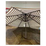 SunVilla 11 Round Cabana Stripe Aluminum Market Umbrella