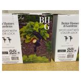 LOT OF 2 Better Homes & Gardens Taylor Solar Black Cast Metal Color Lock LED Landscape Spotlight, 150 Lumens