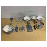 GreenLife 18-Piece Soft Grip Toxin-Free Healthy Ceramic Non-Stick Cookware Set, Gray, Dishwasher Safe