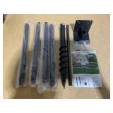 IHOMEPARK Outdoor Bird House Pole for Bluebird Hummingbird, 60" Adjustable Metal Bird Feeder Pole