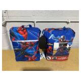 LOT OF 2 Spider-Man Kids 2-Piece Twin/Full Reversible Comforter and Pillowcase Bedding Set, Microfiber, Blue, Marvel
