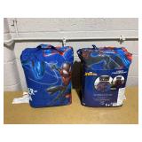 LOT OF 2 Spider-Man Kids 2-Piece Twin/Full Reversible Comforter and Pillowcase Bedding Set, Microfiber, Blue, Marvel