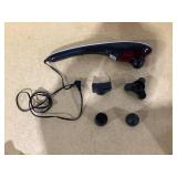 Brookstone Handheld Percussion Body Massager, 4 Vibration Modes, 5 Interchangeable Heads, Black