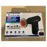 Brookstone Cordless Hot and Cold Percussion Deep Tissue Massager Gun, 6 Intensity Levels