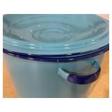Cinsa 15-Quart Steamer Pot with Lid & Trivet, Turquoise Blue.