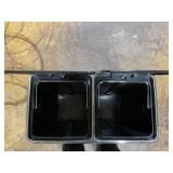 SONGMICS Dual Trash Can, Garbage Can, Pedal Recycle Bin with Lids, Airtight, Silver