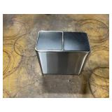SONGMICS Dual Trash Can, Garbage Can, Pedal Recycle Bin with Lids, Airtight, Silver