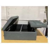 Wanan Large Square Storage Ottoman, 35" Tufted Ottoman with Storage