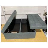 Wanan Large Square Storage Ottoman, 35" Tufted Ottoman with Storage