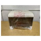 Woodspring Cane Base Ottoman Dark Walnut/Cream - Threshold Designed with Studio McGee