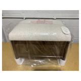 Woodspring Cane Base Ottoman Dark Walnut/Cream - Threshold Designed with Studio McGee