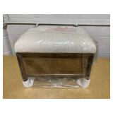 Woodspring Cane Base Ottoman Dark Walnut/Cream - Threshold Designed with Studio McGee