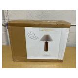 Adesso Martin Table Lamp, Natural Oak Wood with Antique Brass Accent