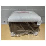 Woodspring Cane Base Ottoman Dark Walnut/Cream - Threshold designed with Studio McGee