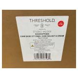 Woodspring Cane Base Ottoman Dark Walnut/Cream - Threshold Designed with Studio McGee