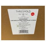 Woodspring Cane Base Ottoman Dark Walnut/Cream - Threshold Designed with Studio McGee