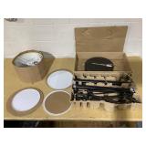 Avenal 3-Head Shaded Arc Floor Lamp Black - Threshold