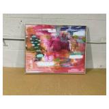 24" x 30" Colorful Collage by Amira Rahim Framed Wall Canvas - Threshold: Modern Abstract Digital Art, Polystyrene Frame