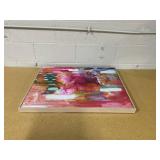 24" x 30" Colorful Collage by Amira Rahim Framed Wall Canvas - Threshold: Modern Abstract Digital Art, Polystyrene Frame