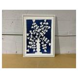 Amanti Art Blooming Floral on Blue II Wood Framed Wall Art Print
