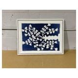 Amanti Art Blooming Floral on Blue II Wood Framed Wall Art Print