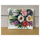 24" x 30" Colorful Floral Framed Canvas Natural - Threshold