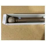 Carved Light Woodtone Ball Curtain Rod Natural - Threshold