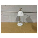 20.75" Fluted Ceramic Table Lamp with Marble Base - Hearth & Hand with Magnolia