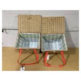 LOT OF 2 Woven Paper Picnic Basket Tote - Hearth & Hand with Magnolia