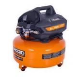 RIDGID 6 Gal. 150 PSI Portable Electric Oil-Free Jobsite Pancake Air Compressor with Dual Pressure Gauges and 2-Quick Couplers Customer Returns See Pictures