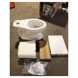 Glacier Bay Power Flush 12 inch Rough In Two-Piece 1.28 GPF Single Flush Elongated Toilet in White Seat Included Customer Returns See Pictures