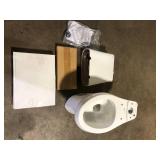 Glacier Bay Power Flush 12 inch Rough In Two-Piece 1.28 GPF Single Flush Elongated Toilet in White Seat Included Customer Returns See Pictures