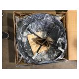 Hampton Bay Tipton 34.00 in. W Rubbed Bronze Steel Wood Outdoor Fire Pit with Screen and Poker Included  Customer Returns See Pictures