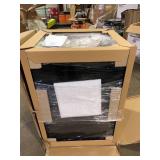 Glacier Bay 24 in. W x 21 in. D x 34 in. L Stainless Steel Laundry Sink with Faucet and Drawer Cabinet in Black  Customer Returns See Pictures